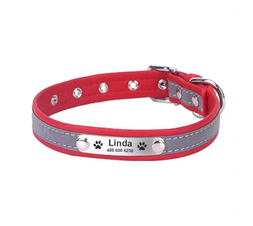 SARUEL Collar De Perro Personalizado Ajustable Nombre De Identificación De Cachorro Grabado Personalizado…