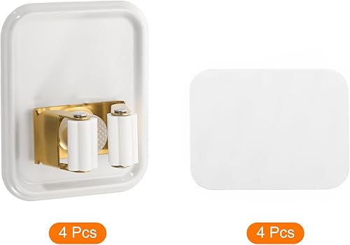 Miniatura 3 de uxcell Soporte de pared para escoba de trapeador, 4 unidades, acero inoxidable 304, organizador de escobas para trapeador, colgador de escoba