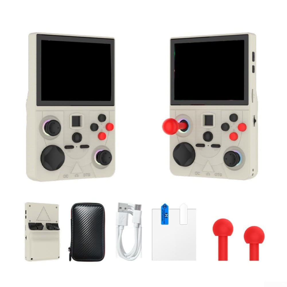 Console di gioco portatile open source con schermo HD da 3,5 pollici, supporto multiplayer WiFi, vibrazione, dispositivo di gioco retrò per viaggi, materiale ABS (nero)