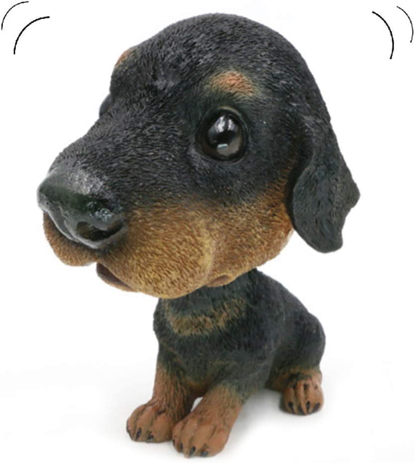 NEDLON Rottweiler Bobble Head Dog Ornaments Shaking Head Nodding Dog Home Car Decoration, Brown