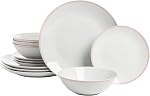 10 Strawberry Street Simply Coupe Dinnerware Set, White, Service for 4 (12 Piece)
