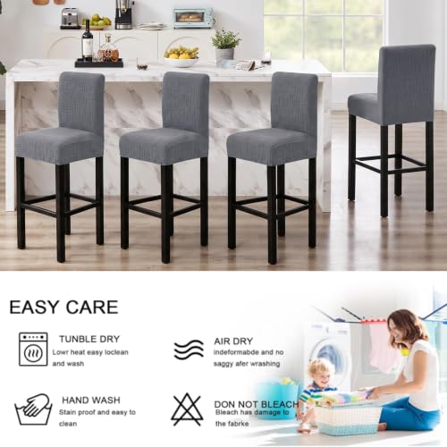 Image of FUANGUI Bar Stool Covers Set of 4, Stretch Bar Stool Seat Covers