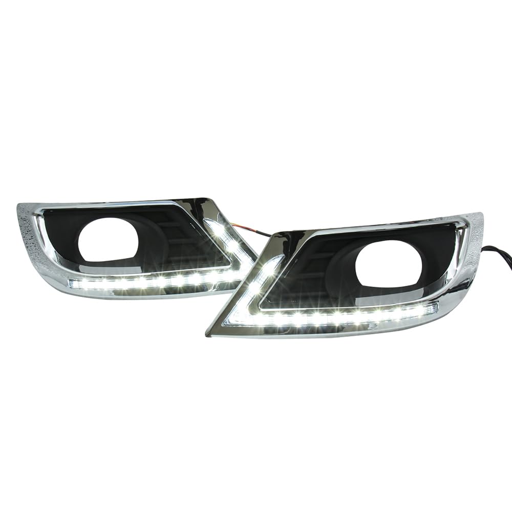 Lámparas de día del Riloer, LED LEDTHINE LUCES DEL DOURS CON LUZ DERECHA BLANCO + señal de giro amarillo + luz azul, lámpara de señal de giro de parachoques LED con 3 modos luminosos