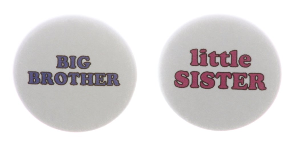 A&T DesignsSet 2 Big Brother Little Sister 2.25" Keychains Baby Sibling Shower