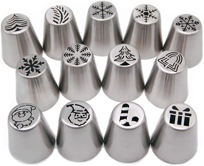 Christmas Cake Decorating Mouths Set of 13 Cake Icing Nozzles Baking Kit