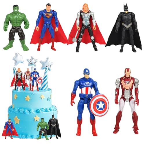 6 Stück Tortenfiguren,Tortendeko,Mini Tortenfiguren,Kuchen Dekoration Geburtstag,Party Kuchen Deko,Geburtstag Deko,Cake Topper Party Dekoration Lieferungen