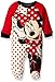 Disney Baby Girls' Minnie Interlock Coverall, Red, 3/6 Months
