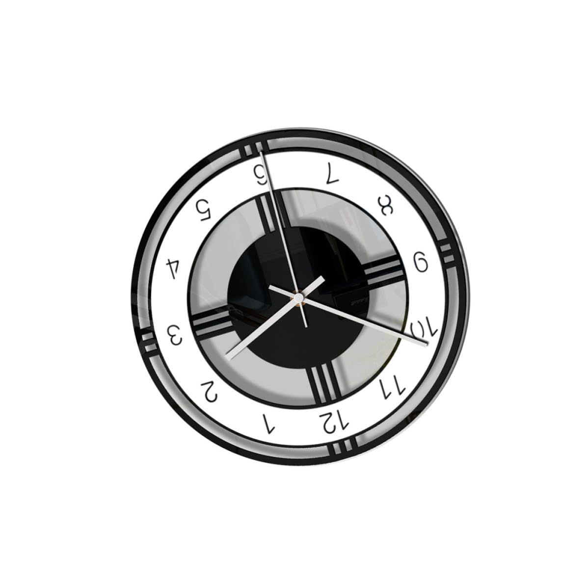 Horloge murale silencieuse noire et blanche en acrylique premium facile a suspendre