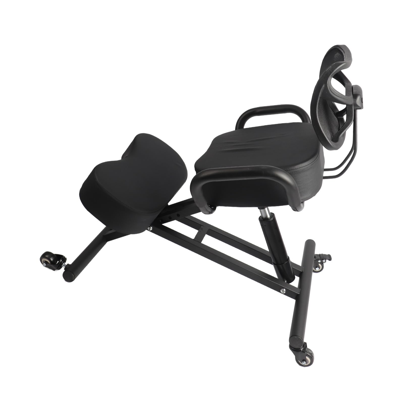 Fabater Höhenverstellbarer, Ergonomischer Kniestuhl mit Atmungsaktiver Netzrückenlehne und Lederkissen Zur Haltungskorrektur, Orthopädischer Stützhocker für den Büro- und Heimgebrauch, Verstellbar