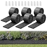 VEVOR Rubber Mulch Mat Roll, 6 Rolls 120 x 4.5 in, Recycled Rubber Permanent...