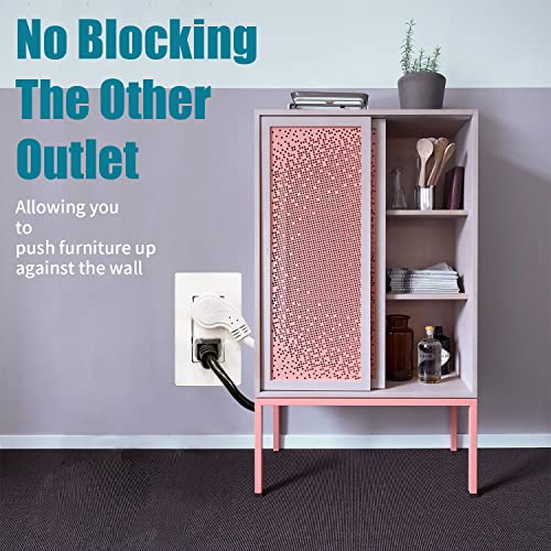 Ep 3 Pack 1 Ft Flat Plug Extension Cord, 16 Awg 3 Prong Grounded White Low Profile Extension Cable For Indoor #TOP5