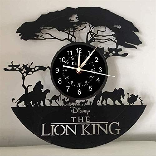Beach Love Vinyl Record Wall Clock LED The Lion King ,Creative Hanging Night Lamp 7 Color Luminous Wall Clock for Living Room Beedroom Home Decor Gift