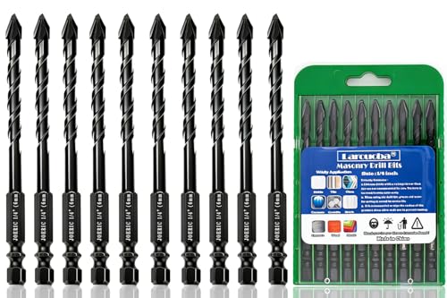 Larouoba 10pc Black Ceramic Tile Drill Bit