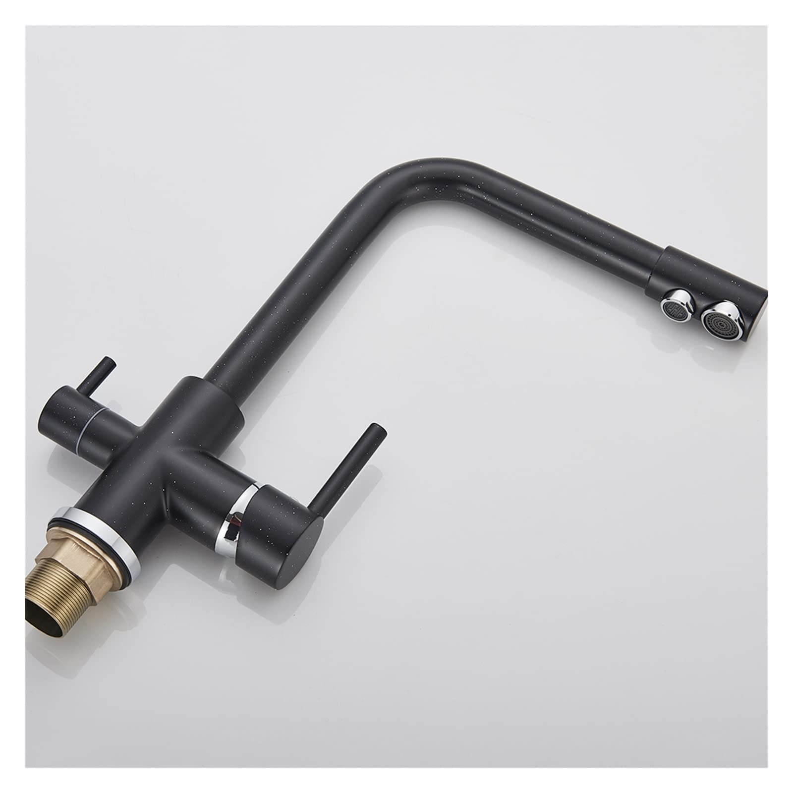 Rubinetto da Cucina per Acqua Pura in Ottone Nero Opaco Rubinetto per Acqua Potabile Calda e Fredda a 3 Vie con Filtro a 3 Vie Miscelatori purificati da Cucina (Colore : Black Bron