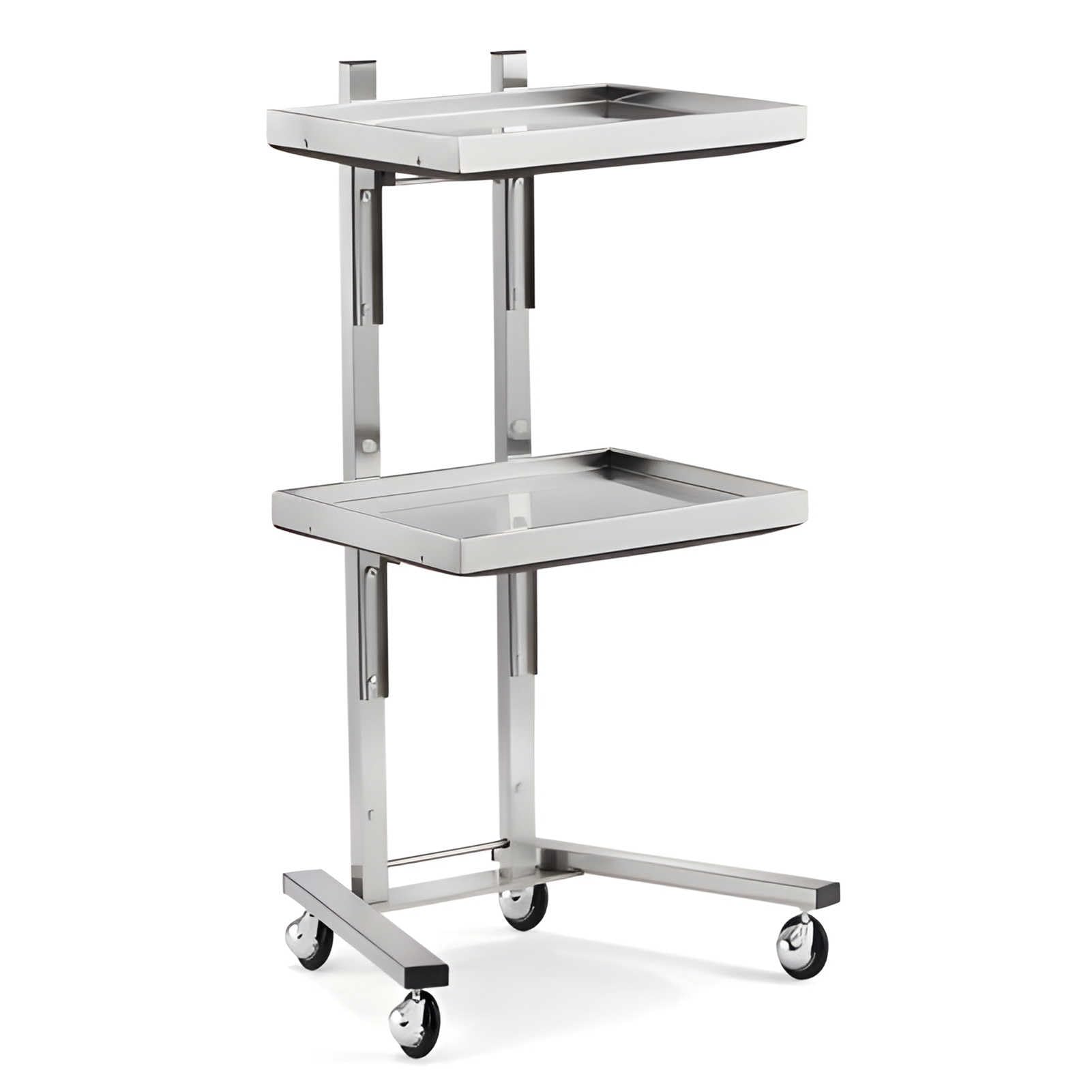 Carrello professionale resistente con ruote, in acciaio inox, portatile, per parrucchieri, nail art, tatuaggi, spa, studio
