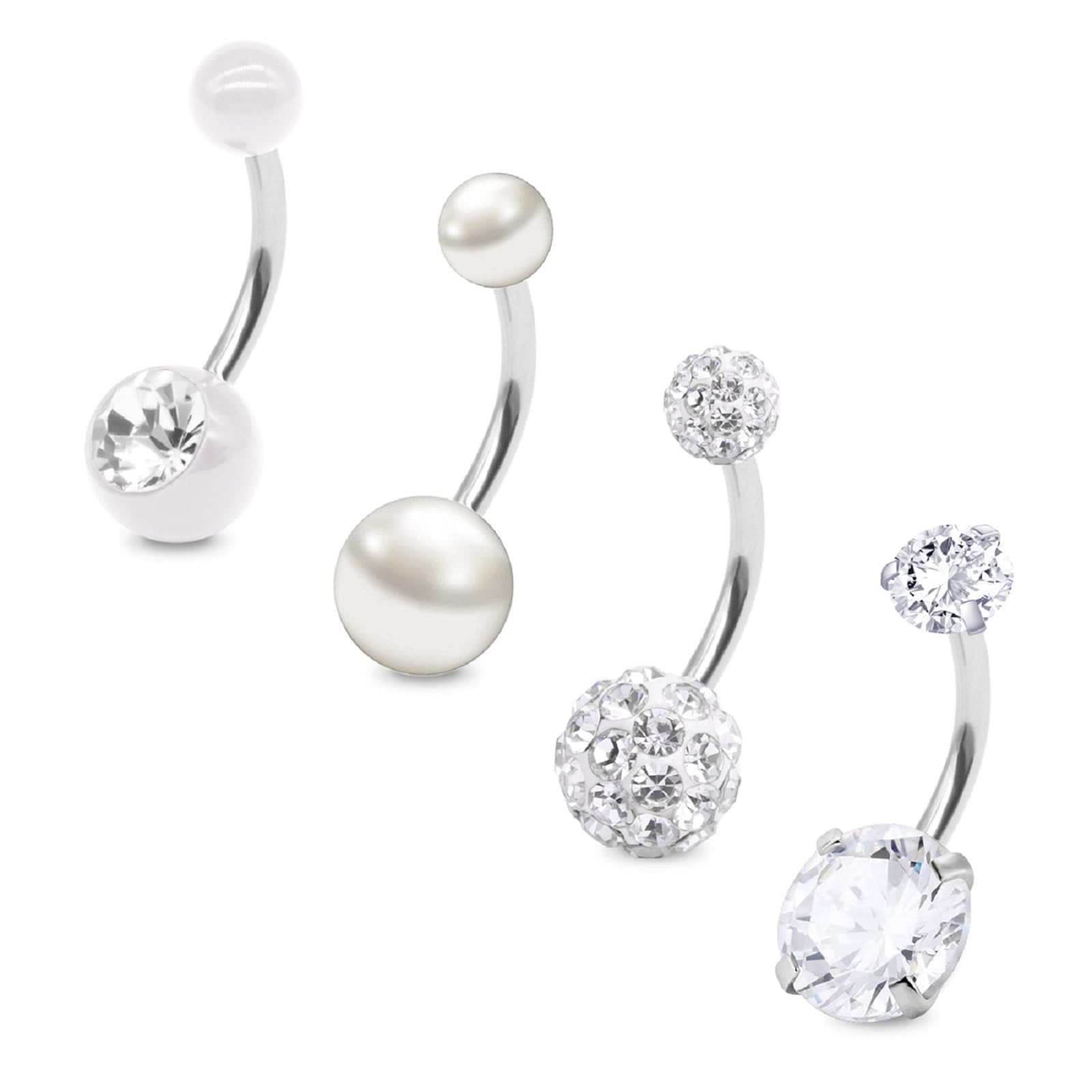 MODRSA 14G 10mm Piercing Ombligo Anillo Acero Inoxidable Acrílico Piercing Banana Curvados Barbell Vientre Ombligo Piercing Oreja Mujer Hombre