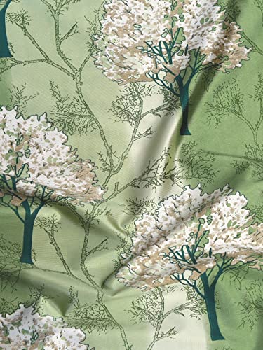 Image of Cortina Floral Window Curtain | Drapes for Home, Bedroom, Guest Rooms, Office Rooms | Balances Room Temperature | Streachable | Polyester | Room-Darkening | Pack of 2 | 5Ft | Green 1