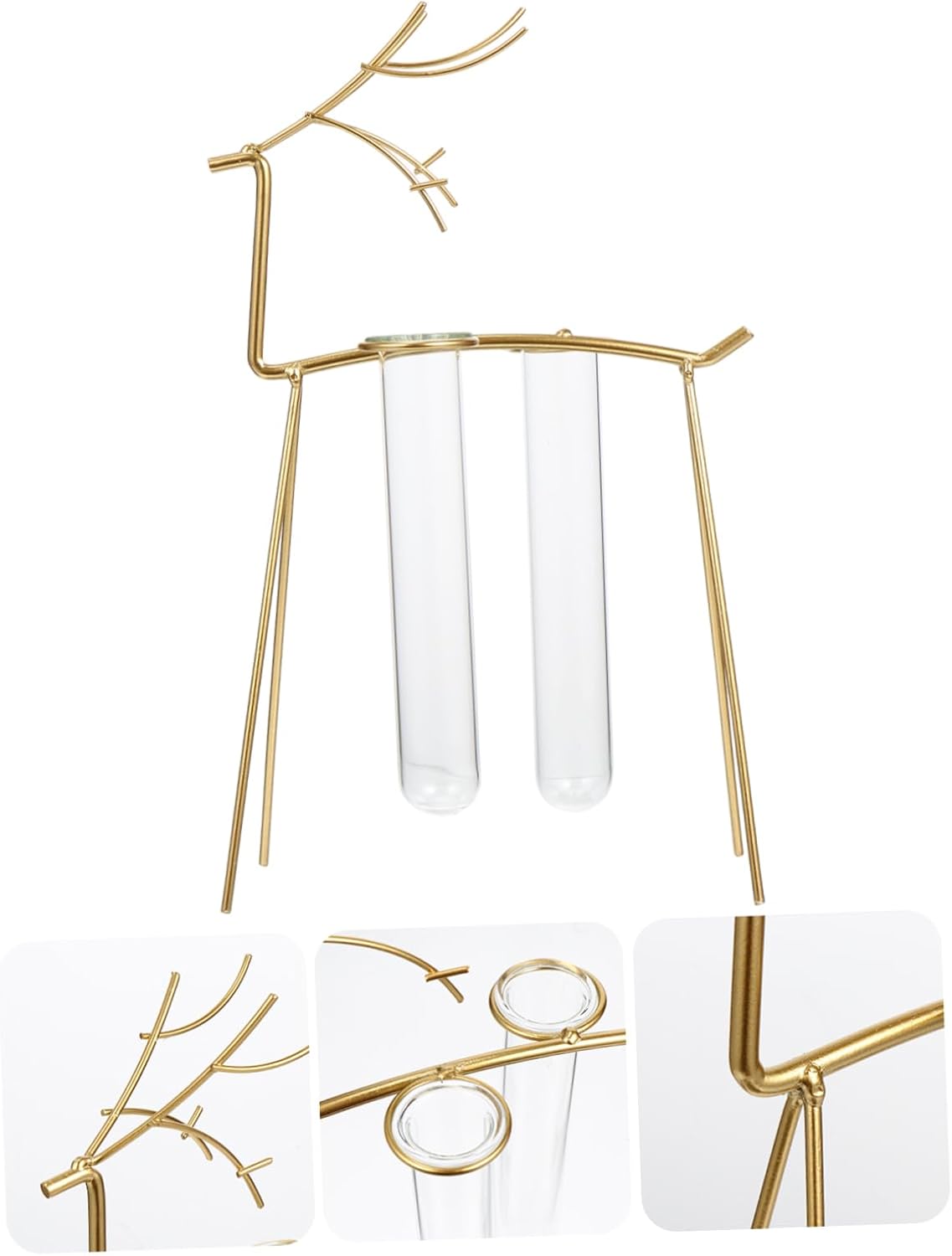 Happyyami 3 Pcs Hydroponic Plant Vase Glass Flower Pot Glass Test Tube Vase Planter Terrarium Desktop Planter Vase Propagation Station Desk Glass Planter Mini Wedding Bracket Wrought Iron