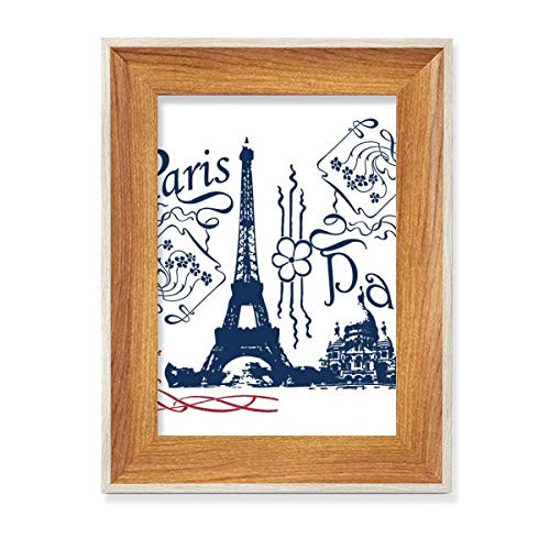 Peinture Tour Eiffel Cadre Bois Paris Art Tableau Finition Premium - 2