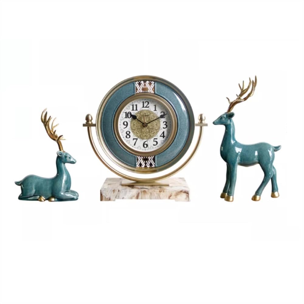 S5b8W3g7 Mantel Clocks Table Clocks Silent Non Ticking Art Desk Clock Entryway Ornaments Decoration for Living Room Bedroom Office Decorate