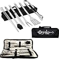 Oyaki Grill Set for Outdoor and Indoor Grilling - Heavy Duty BBQ Tools & Accessories Gift for Men, Dads, and Professional Smokers, 6 Stainless Steel Barbeque Utensils Kit with Case