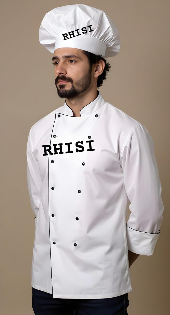 Brand Cotton Poly Mix Dual Color Chef Worker Hotel Staff Dress Head Hat and Shirt wear New Adult Size wear New