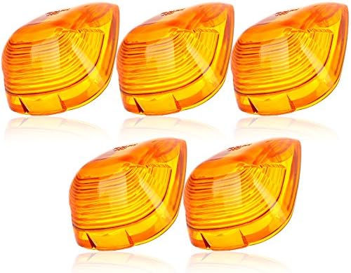 cciyu Cab Marker Light 5x Amber Top Roof Running Lens/Automotive Cab Marker Assembly Replacement fit for 1999-2016 For Ford F250 F350 F450,04-18 For Chevrolet Silverado 1500 2500 3500