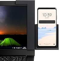 Suporte Universal Para Celular, Fixação em Monitor e Notebook, Preto, PLA Premium, Ajustável, Dimensões