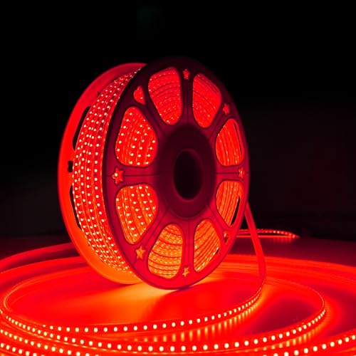 Forus LED Rope Light 35 Meter 6 Month Warranty, Outdoor Waterproof Decorative Cove Lights for Ceiling, Balcony, Home Decor, Interior Decoration, Flexible Profile Light for Diwali, Christmas -Red