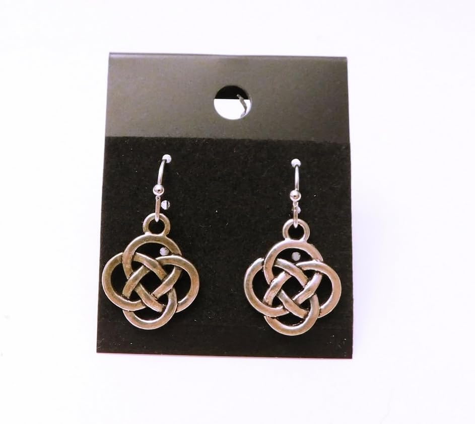 Celtic Knot Dangle Earrings, Silver Tone, Traditional Irish Design, Interwoven Pattern, Ball Hook Style, Unisex, Women's Jewelry, Gift For Her - Image 2