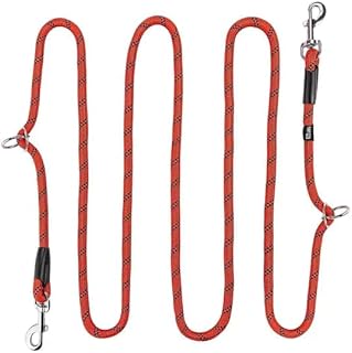 Happet Verstellbare Seilleine XS Rot, Hundeleine 3m aus Nylon Leicht & Robust, Verstellbare Führleine für Kleine Hunde & Welpen, Wetterfeste Hundeleine Starkes Design Zubehör Training Rotes Seil