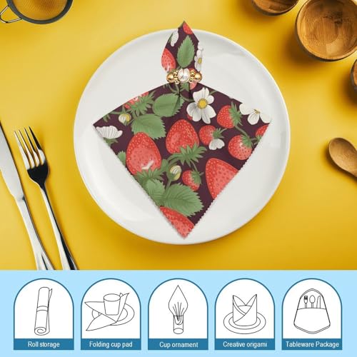 Servilletas de tela de fresa en pack de 4 unidades miniatura 7