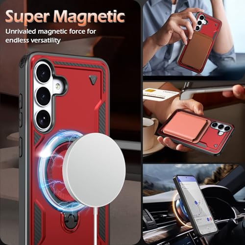 Image of for Samsung Galaxy S26 Plus Case Magnetic with stand, with Mag-Safe, with Screen Protector, Wireless Charging, Shockproof for Samsung S26 Plus 5G Phone Case, Ring Holder Cover for Samsung S26 Plus