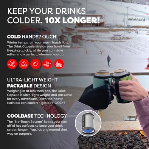 Image of PHOOZY Insulated Can Cooler for Slim 12 oz Cans - Patented Drink Sleeve with NASA-Inspired Technology - Keeps Beer, Soda & Sparkling Water Cold Longer - Lightweight Outdoor Can Holder - Pink Camo