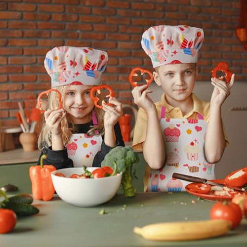 Kids Aprons for Boys and Girls Toddler Chef Aprons 100% Cotton with Pockets for Kids Cooking Baking Painting Crafting Art Gardening Grilling Activity (Pink Sweet Cake with Hat, S for 3-5Years Old) - Image 7