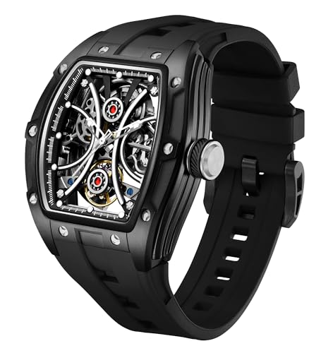 Image of ALIX Automatic Mechanical Watch Silicone Band Water-Resistant Stylish Gift for Men