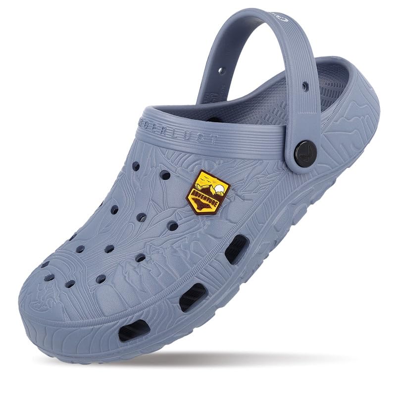 Image of WALKAROO Mens Clogs with Soft Sole, Backstrap, Ventilated and Lightweight - WC8801