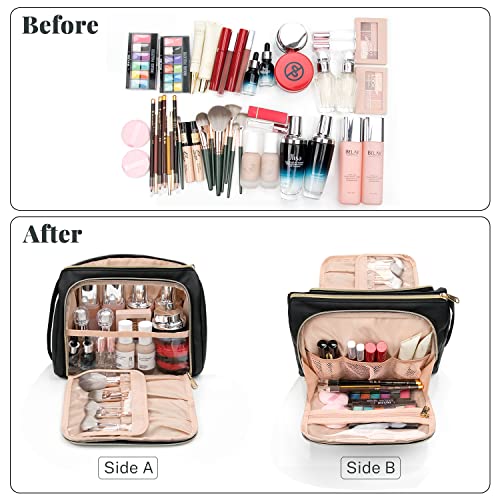Cubetastic Travel Makeup Bag - Large Makeup Pouch Waterproof & Portable Cosmetic Organizer Bag Pu Leather Zipper Pouches For Women And Girls #TOP3