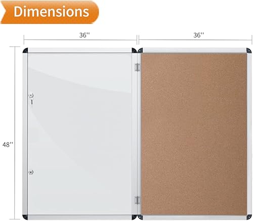 Miniatura 10 de Viz-pro tablón de anuncios con marco de aluminio clase 1, a prueba de alteraciones, con cerradura, Azul