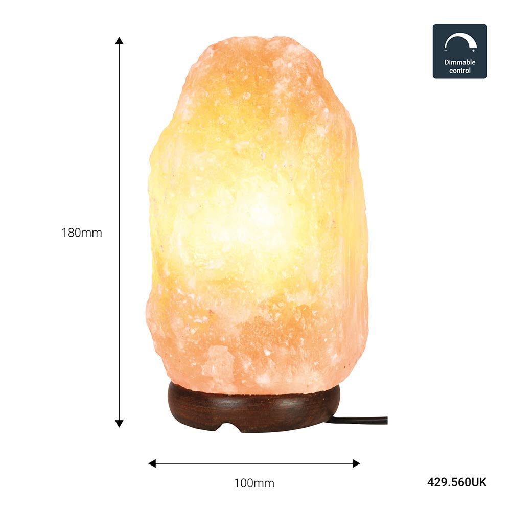 Lyyt - Lámpara de sal de roca del Himalaya regulable (2 a 3 kg)