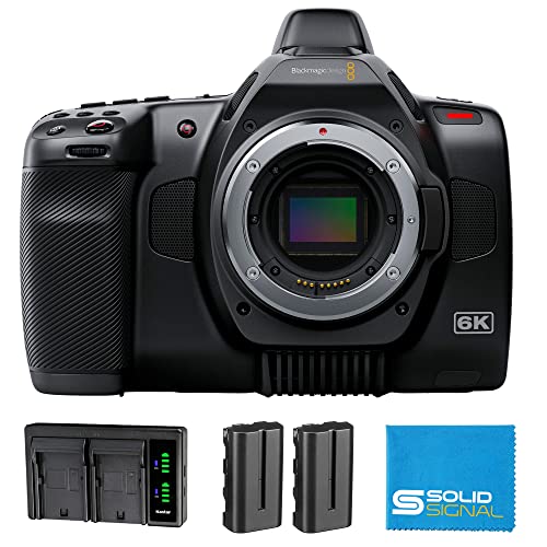 Image of Blackmagic Design Pocket Cinema Camera 6K G2 (CINECAMPOCHDEF6K2) Power Bundle - Includes Two (2) Additional NP-F570 Batteries, Dual Battery Charger, and SolidSignal Microfiber Cloth
