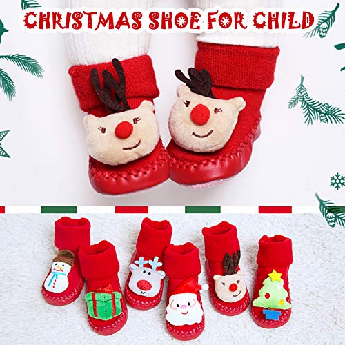 Christmas Baby Socks Toddler Anti-Slip Cotton Slipper Socks Santa Deer Floor Socks Infant Winter Xmas Socks Shoes (Multicolor, 2-3 Years)2
