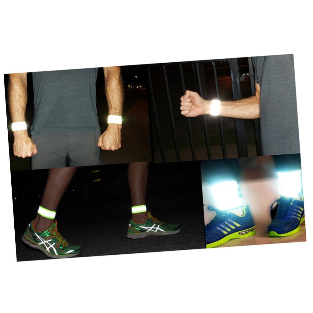 UPKOCH 2 Set Bracciale Riflettente Sport Braccialetto Polso Cintura da Corsa Bracciale Fluorescente Notte Bracciali Fluorescenti Braccialetti di Sicurezza Green 6 Pezzi*2