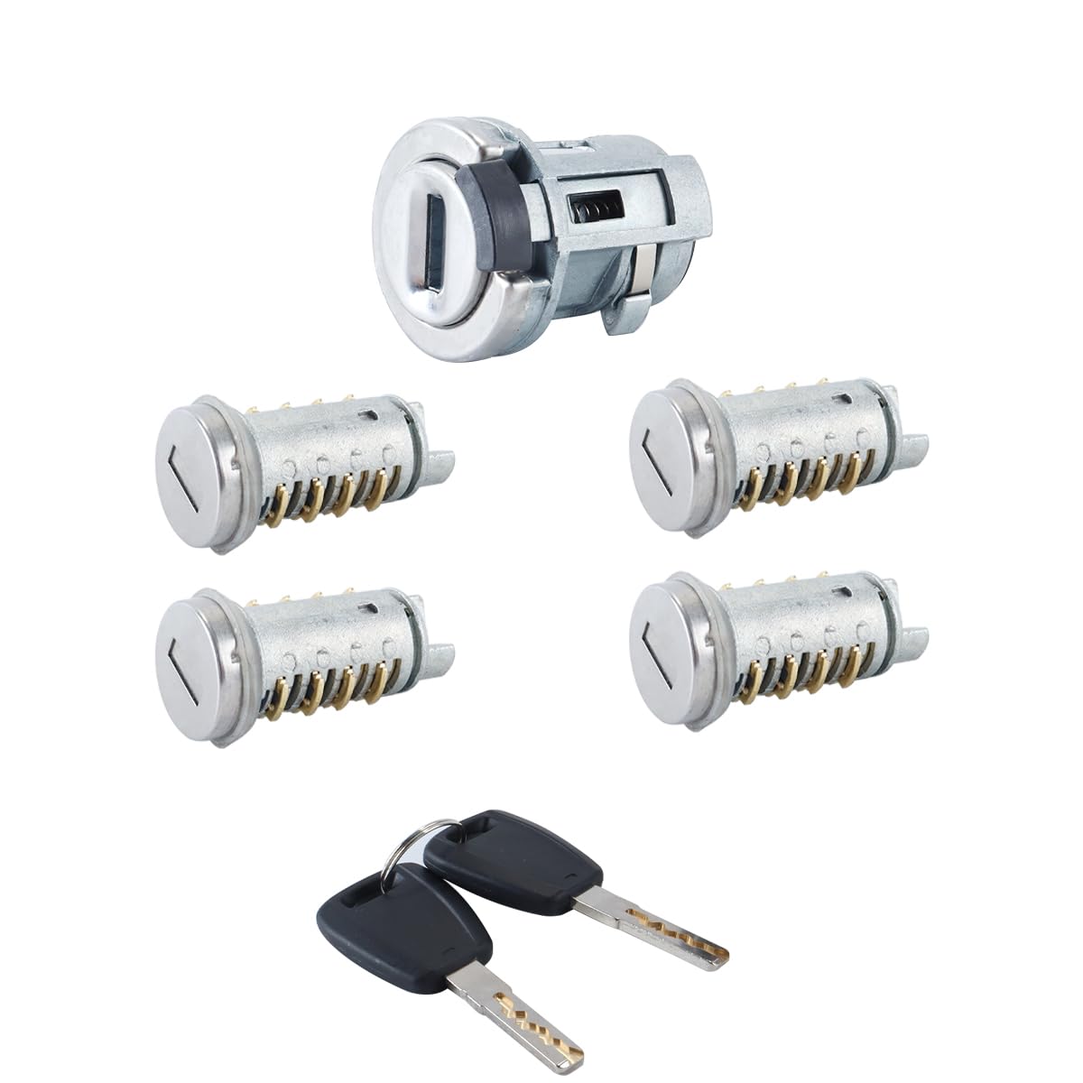 Set di 4 serrature per portiere e blocchetto di accensione con chiave adatti per Fiat Panda 500 Doblo Punto Bravo Palio Alfa Romeo 156 1997-2005