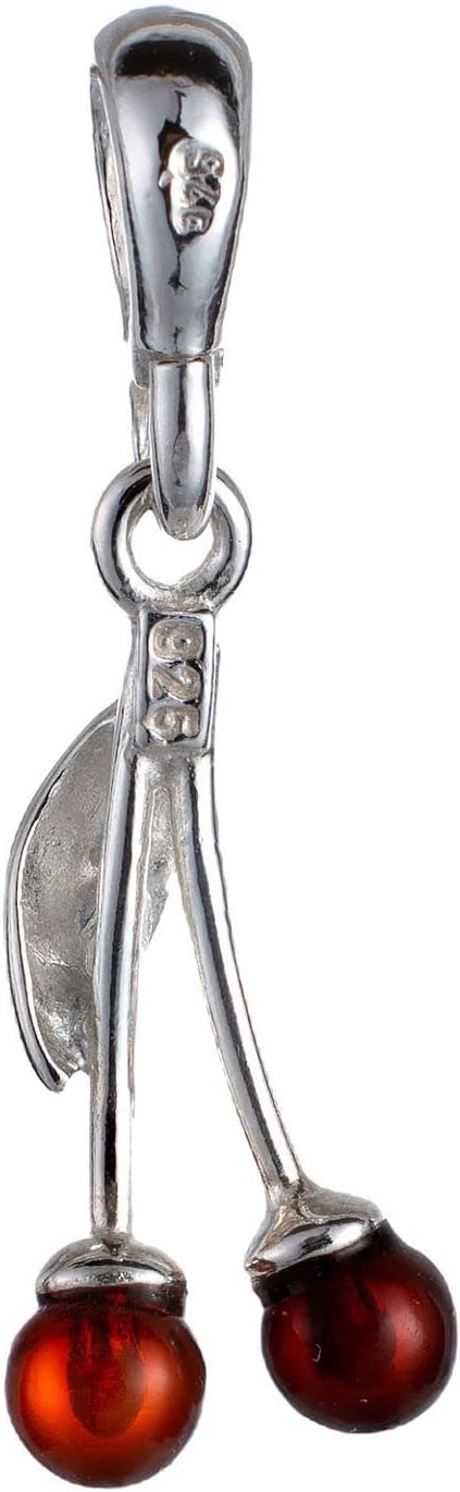 Amber Jewelry for Women - Sterling Silver and Baltic Amber Cherries Pendant, Includes 925 Sterling Silver Chain - Sterling Silver Jewelry Collection, made in Poland - Image 3