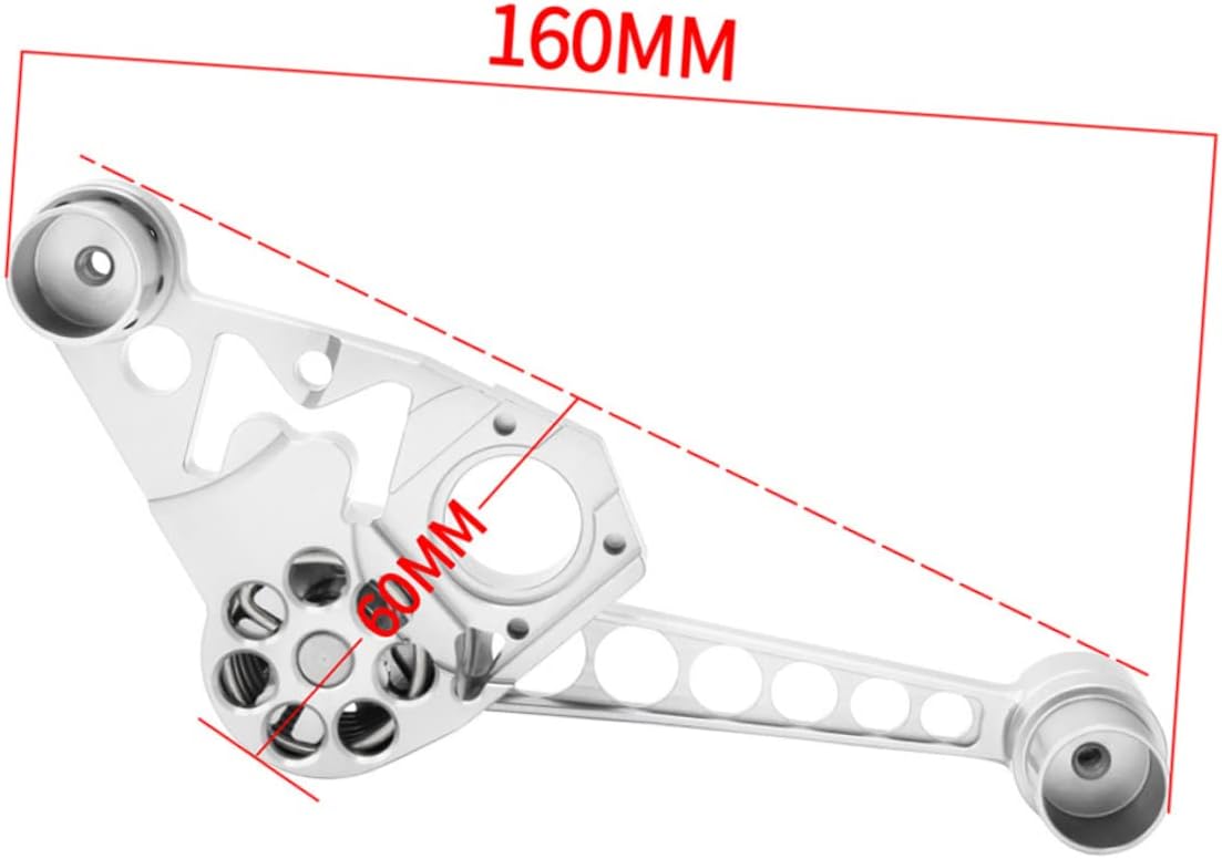 Happyyami 1pc CNC Aluminum Alloy Chain Tensioner Bracket for Folding Bike Lightweight and Easy to Install Outdoor Bike Accessory Silver
