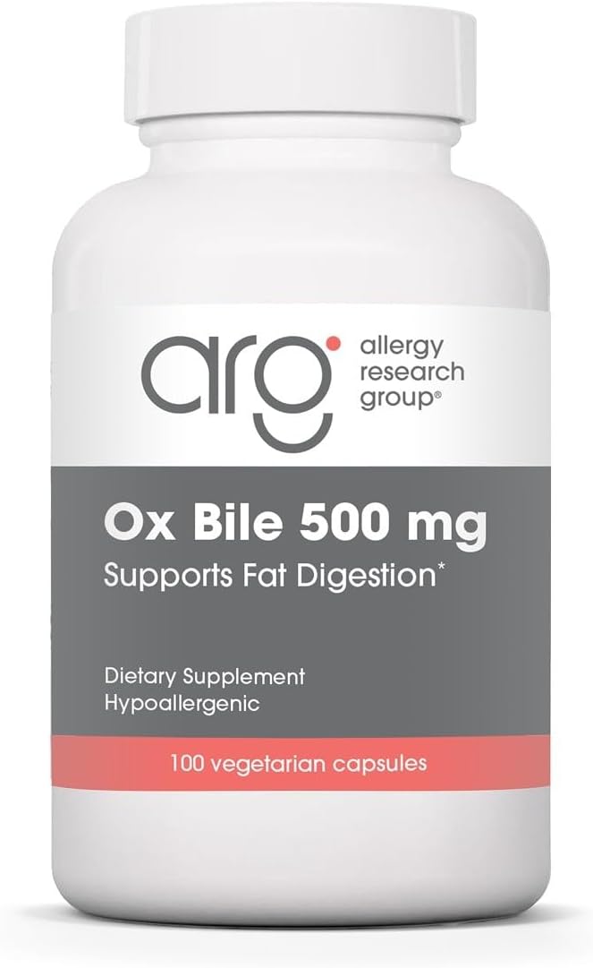 Allergy Research Group, Ox Bile, 500 mg, 100 Vegetarian Capsules
