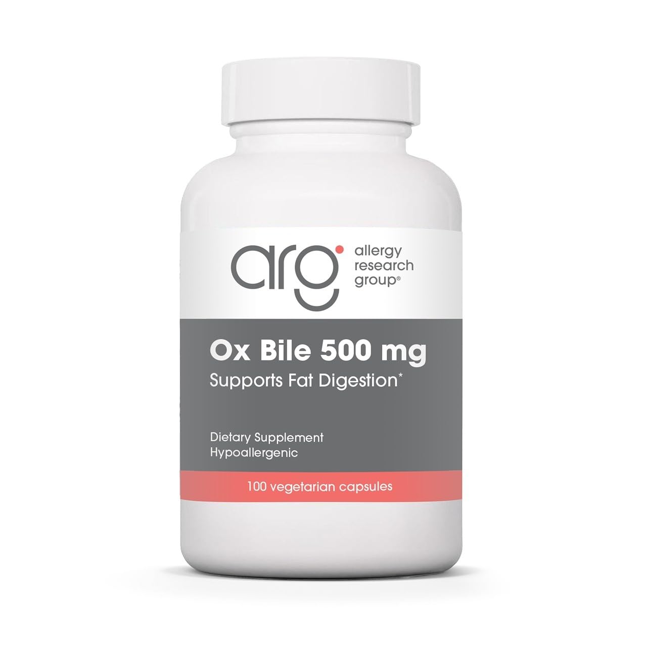 ARG Ox Bile 500 mg Concentrated Bile Salts, 100 Capsules