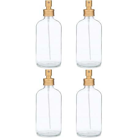 Download Amazon Com Apothecary Glass Fine Mist Bottle With Gold Aluminum Sprayer 4 Health Personal Care