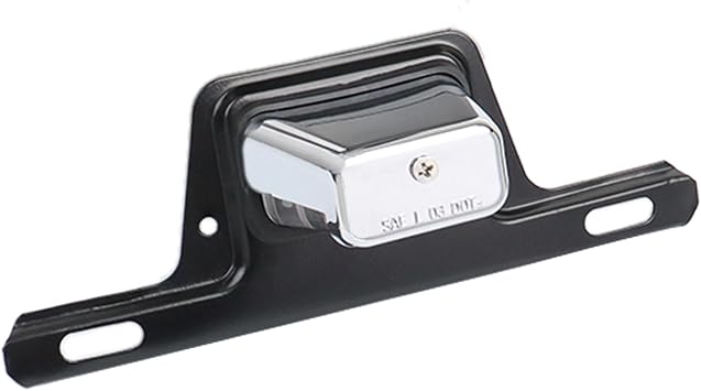 LED License Plate Light Bracket Mount Steel Metal Trailer License Plate Bracket with License Plate Holder ABS Housing PC Lens for Boat Trailer Truck 12V DC Tag Light Bracket Chrome